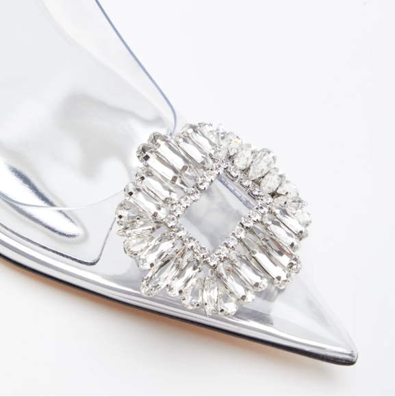 NIB Good American Cinder F*ckin'-Rella Pointy Toe Pumps in Glass Sz. 9.5 - Picture 5 of 10